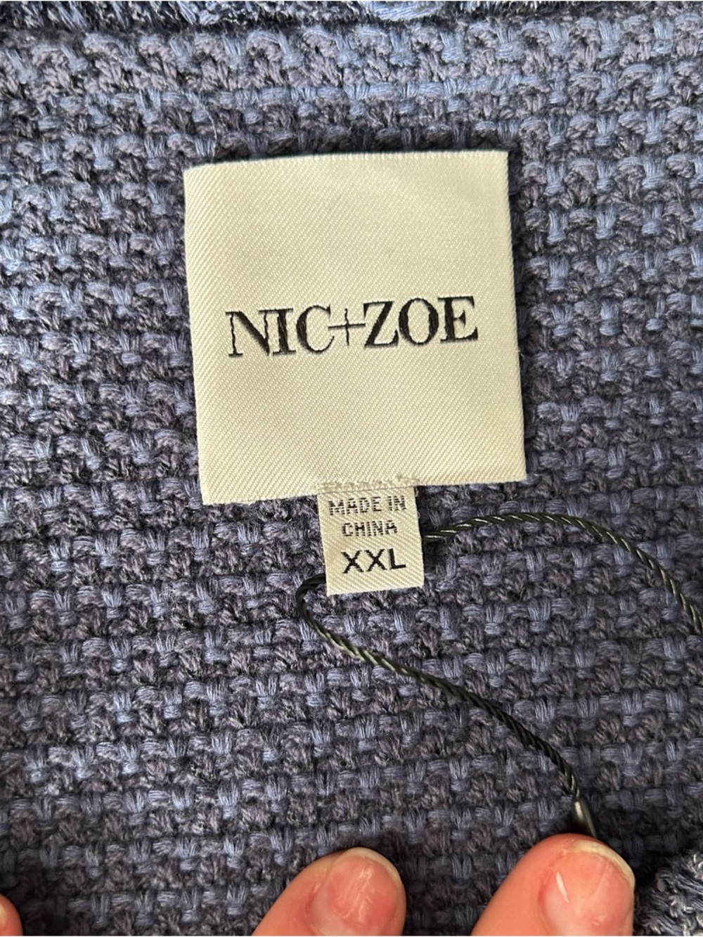 Nic+Zoe Fringe Navy Mix Cardigan Blazer - Picture 8 of 12